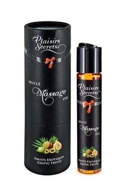 Массажное масло Plaisirs Secrets Exotic Fruits (59мл) с афродизиаками съедобное, подарочная упаковка