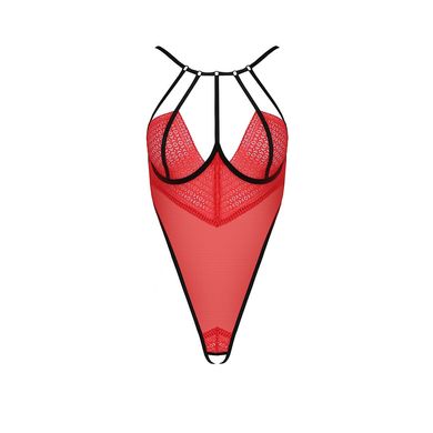 Боди с высоким вырезом бедра Passion Exclusive AKITA BODY L/XL, red