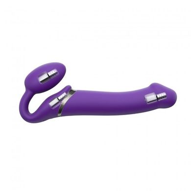 Безремінний страпон з вібрацією Strap-On-Me Vibrating Violet L, діам. 3,7 см, пульт ДК, регульований