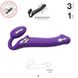 Безремневой страпон с вибрацией Strap-On-Me Vibrating Violet L, диам. 3,7см, пульт ДУ, регулируемый