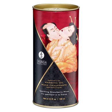 Разогревающее масло Shunga Aphrodisiac Warming Oil - Sparkling Strawberry Wine (100 мл) без сахара