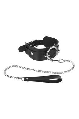 Ошейник с большим кольцом и с поводком Fetish Tentation Ring and Leash