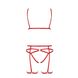 Комплект белья Passion Exclusive MAGALI SET OpenBra S/M, red, стрэпы, лиф, трусики и пояс