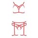 Комплект белья Passion Exclusive MAGALI SET OpenBra S/M, red, стрэпы, лиф, трусики и пояс