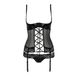 Корсет с открытой грудью Passion Exclusive NORTH CORSET S/M, black, пажи, трусики, шнуровка